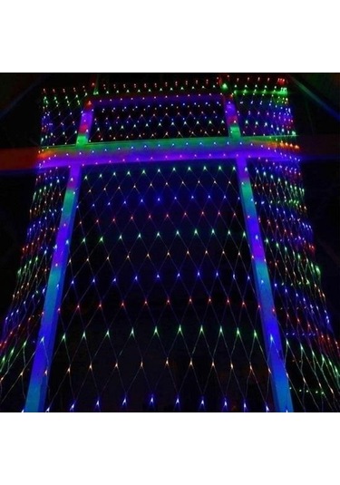 Hobibahçem 1x2 Metre Dekoratif File Ağ Perde 192 Led 8 Animasyonlu Farklı Işık Modu Rgb Fişli RGB