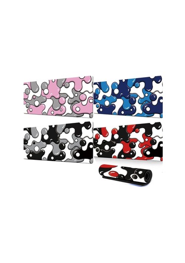 Sones Soyut Akışkan Renk Karıştırma Mouse Pad Kaymaz Kauçuk Masa Matı Ofis Ve Oyun İçin 400x900x3mm No.1