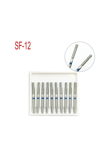 10 Adet/kit Diş Elmas Burs Matkap Yüksek Hızlı El Aleti Orta Fg 1.6 M Parlatma Pürüzsüzleştirici Beyazlatma Ürün Sf-12