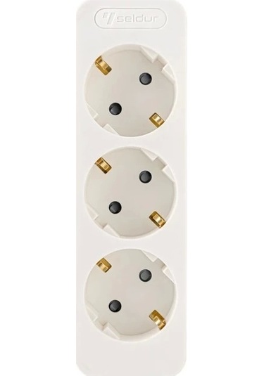 Seldur 3'lü Fiş Priz Çocuk Korumalı Beyaz 0 M