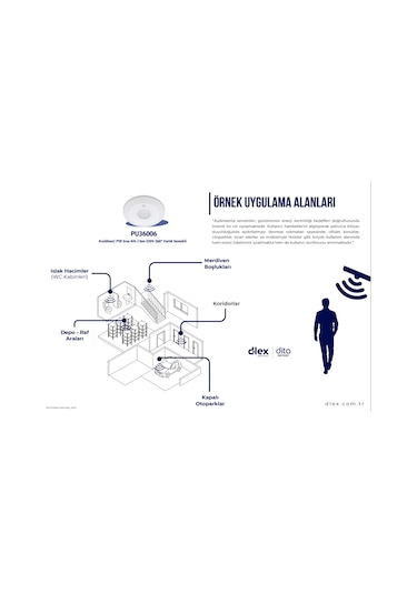 Dita Pu36006 Kızılötesi / Pır Sıva Üstü 360 Varlık Sensörü
