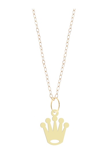 Altın Plakalı 14 Ayar Kraliçe Tacı Figürlü Sevgililer Günü Hediyesine Özel Altın Kolye-851 Kraliçe Tacı