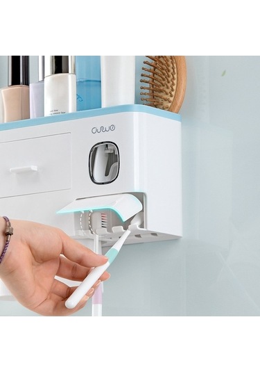Prestigegoods Aswei A1909 Diş Fırçası Tutucu, Duvara Montajlı Kozmetik Düzenleyici, Gri Diğer
