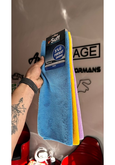 Suff Mikrofiber Yumuşak Cila Ve Kurulama Bezi 3 Lü 40x40cm