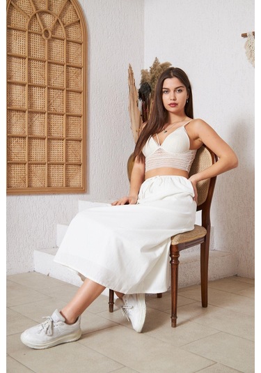 Ekru Astarlı Etek Dm2006 Ekru