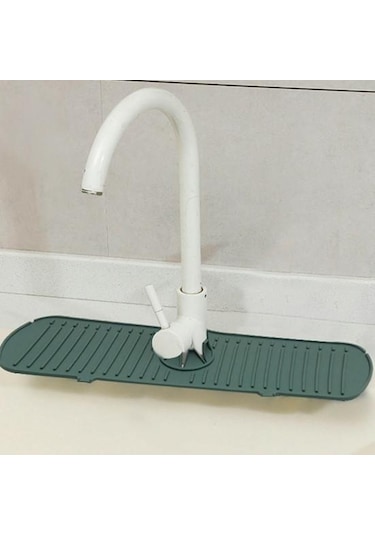 Gri Lavabo Sıçrama Koruması Yumuşak Esnek Hızlı Kuru Evrensel Damlama Tutucu Tepsi Lavabo Musluğu Kurutma Mat Sıçrama Yakalayıcı Mutfak Malzemeleri M Gri