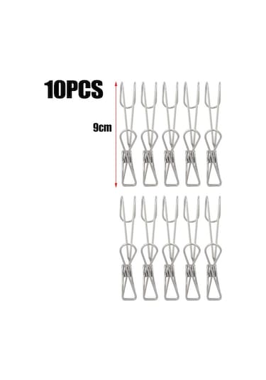 10pcs-9cm-1-10pcs Paslanmaz Çelik Elbise Peg Banyo Havlu Klipsi Çok Amaçlı Çamaşır Elbise Çorap Mandal Mutfak Düzenleyici Kanca Clothespin