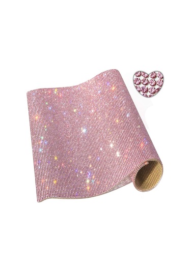 Tenfowee Kırmızı Taşlı Otomatik Yapışkan Sticker, 9.4x15.8 İnç, 19440 Adet Taş, Hediye Kutusu Paketi Pembe