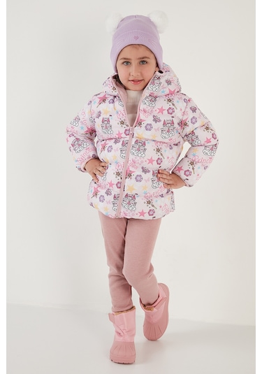 Lela Ekstra Dolgulu Içi Yumuşak Polarlı Kapüşonlu Şişme Kız Çocuk Mont 5763001 Açık Pembe