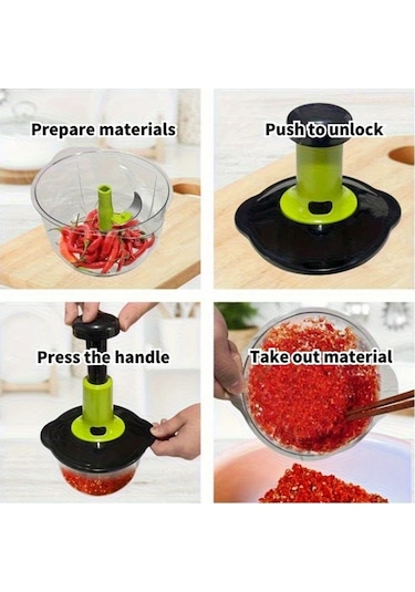 Willowhaven Pembe 50.72oz Paslanmaz Çelek Manuel Mutfak Robotu Sebze Doğrama Et Kıyma Sarımsak Ezme Pembe