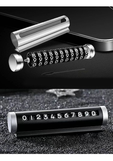 Metal Kasa Numara Çevirmeli Araç İçi Telefon Numaratör Park Numarası Parkmatik Araba Numaratör