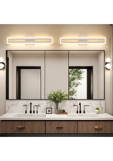 Fastbuy Beyaz 60.96 Cm 3000k Led Banyo Ayna Üstü Işıklık, Modern Vanity Aydınlatma Beyaz