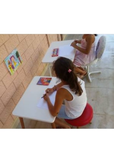 Depolife Ilk Ofisim Çocuk Ders Çalışma Masası Ahşap Konik Ayaklı