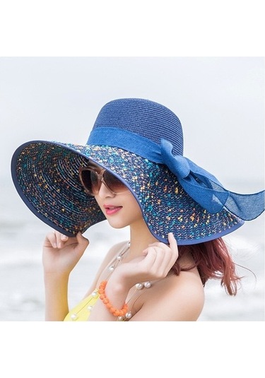 Vuitton Anti-ultraviyole Kadın Şapkası - Beyaz 694fmh Standart Açık Mavi