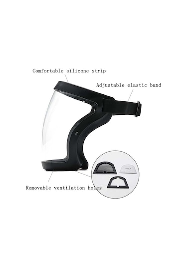 Tek Parça Koruyucu Maske Tam Yüz Toz Geçirmez Bisiklet Buğu Önleyici Gözlük Hd Maske Siyah