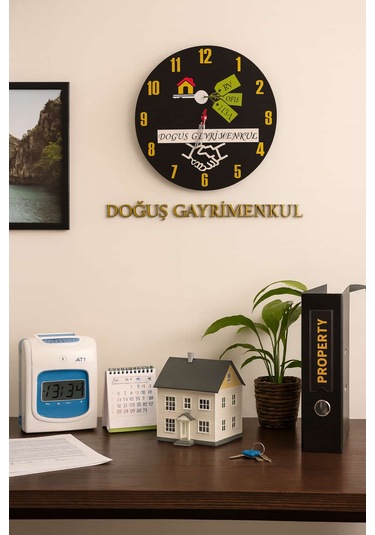 Emlakçı Yeni Tasarım Modern Duvar Saati Şık Ve Kalite Bir Arada No:1007 Yeşil