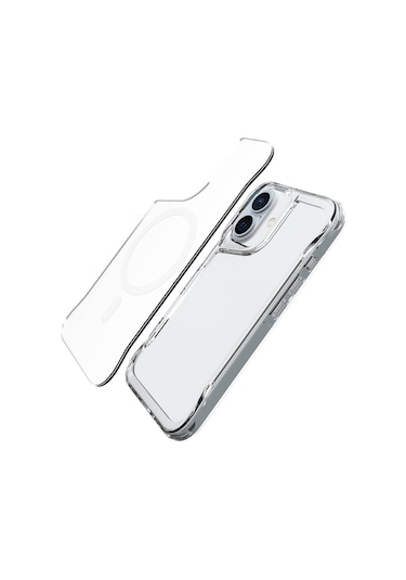 İphone Uyumlu 16 Kılıf Hptk Magsafe Şarj Özellikli T-max Magsafe Kapak-şeffaf Şeffaf
