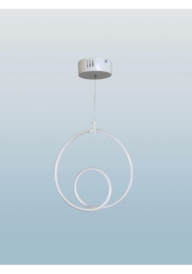 Dmr Tekli Dikey Çift Halka Sarkıt Led Avize Beyaz Kasa Üç Renk 6500k/4000k/3000k Beyaz/ılık Beyaz/s Çok Renkli