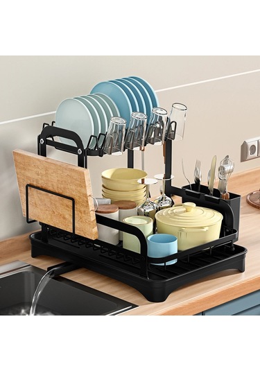 Ambition 2 Tier Çanak Kase Süzgeç Depolama Raf Mutfak Drenaj