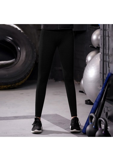 Kosona Kadın Yoga Spor Taytları - Ağ Şeritli, Yansıtıcı Çizgili, Yüksek Lastik Bel, Ter Emici - Koşu & Egzersiz İçin Siyah Euro Beden SiYAH