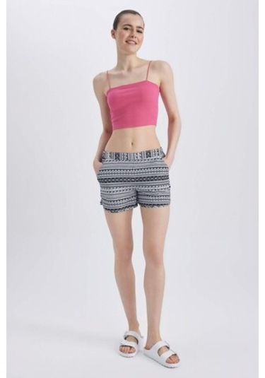 Defacto Fall İn Love Regular Fit Etnik Desenli Deniz Şortu T5232az23smbk27 Siyah