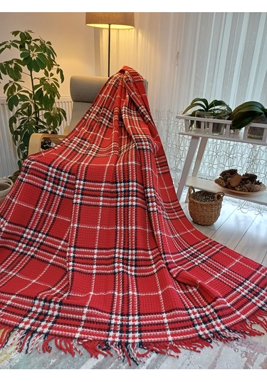 Skoç Battaniye Tek Kişilik Kırmızı-beyaz Sevgililer Günü Özel Ser