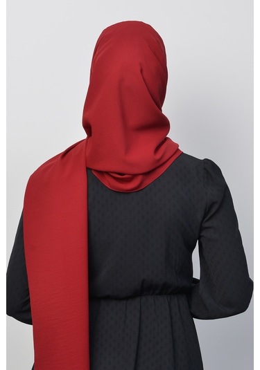 Caz Krep Tesettür Şal-Bordo Bordo