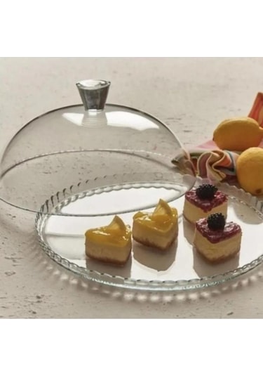 Kapaklı Cam Ayaksız Fanus Kek Fanusu 95198 Patisserie