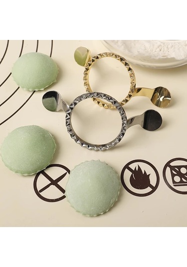 Honeybeeshop 2 Adet Çift Kulaklı Yuvarlak Mantı Ve Çörek Kalıbı Çinko Alaşım Pişirme Makinesi