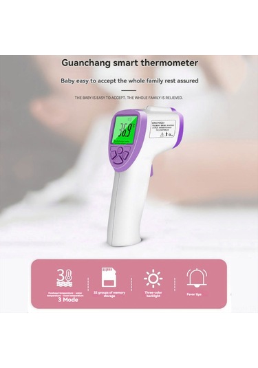 Neevoyu Dijital Lcd İzoletsiz Alçı Termometre, Hızlı Ölçüm 0.5sn , 3-5cm Mesafe, Yetişkin-çocuk Uyumlu, Gölgelik Ekran