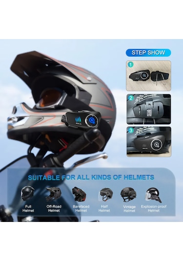 Q28 Kameralı Motosiklet Kask Intercom Kulaklık Ve Kayıt Kamerası