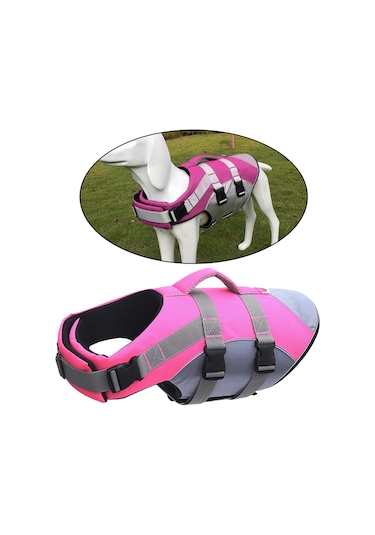 Suntek Köpek Yüzme Can Yeleği Yüzdürme Koruyucu L-pembe
