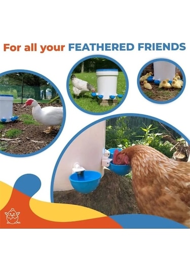 Pazly Otomatik Kümes Hayvanı Suluk Seti - 12 Adet Pp Plastik Su Kabı Tavuk, Ördek, Kaz, Hindi İçin