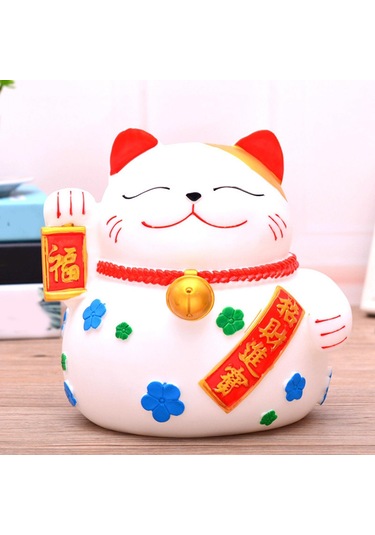 Dolıty Şanslı Kedi Kumbara Para Değişimi Pot Porsperity 16cmx14cmx17cm