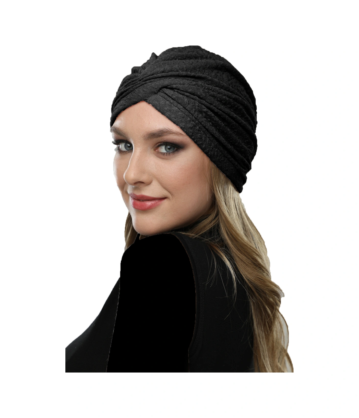 Brokar W Siyah Hazır Türban Tesettür Bone Siyah