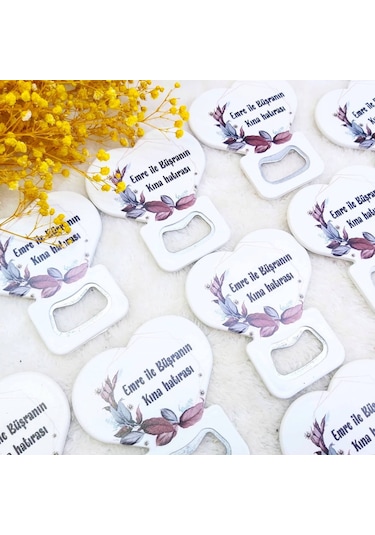 Nişan Hediyeliği Kalp Açacak Magnet  7,5x8,5 Cm Uv Nikah(30 Adet)