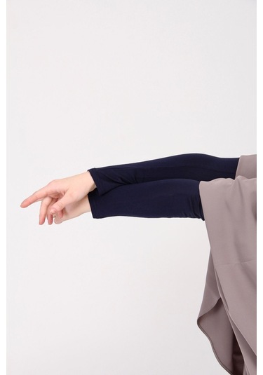 Likralı Kaymayan Kurtarıcı 1 Çift Tesettür Kolluk Lacivert