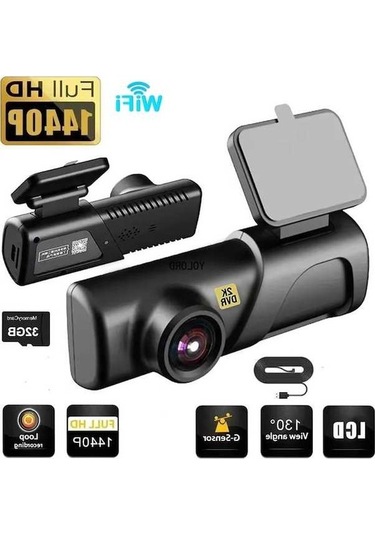 Createtech Araç Kamerası Wifi Hd 2k 1440p, Araba Dvr, Kablosuz Kayıt Usb/acc, 24h Park Modu