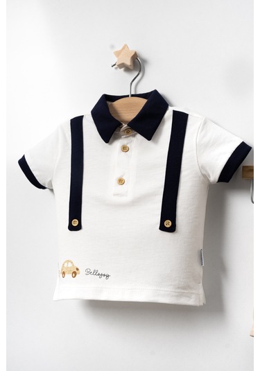 Yazlık Aksesuar Askılı Araba Baskılı Bebe 2'li Erkek Takım Lacivert