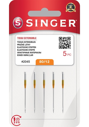 Singer Ev Tipi Dikiş Makine İğnesi 12 Numara Esnek Kumaşlar 2045