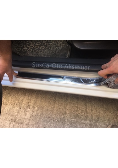 5D Tampon Bagaj Kapı Eşiği Koruyucu Şerit Bant Gümüş Piano Black