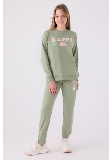Kappa Kız Çocuk Haki Sweatshirt Haki