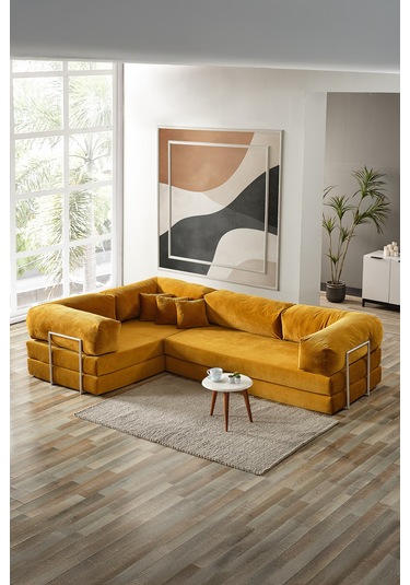 Legom Lucas Aktivite Koltuğu Yatak Olabilen Çok Amaçlı Kanepe L Koltuk Hardal Hardal