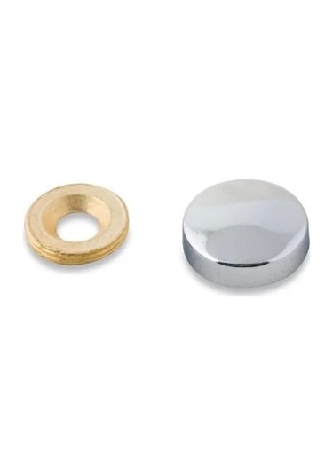 Parlak Krom Dekoratif Vida Kapağı - 20mm, 10 Adet Abanoz