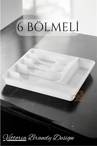 Modacar Çekmece İçi Kaşıklık Kepçelik 6 Gözlü Beyaz