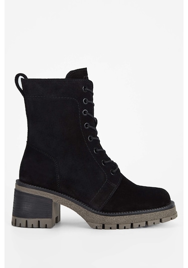 Tamer Tanca Kadın Hakiki Deri Siyah Süet Casual Bot 775 8259 BN BOT SK23/24 Siyah
