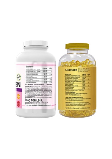 Balık Kollajen Type 1-3 300 Tablet & Flx Omega 3-6-9 90 Tablet