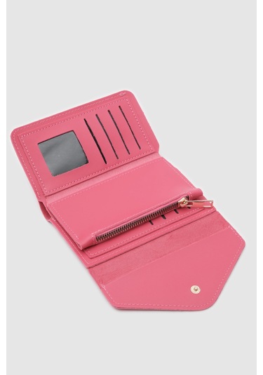 Zarf Detaylı Nakit Ve Bozuk Para Bölmeli Bayan Cüzdan-fuşya Fuşya