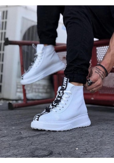 Wg03 Beyaz Erkek Yarım Bilek Bot Renklı