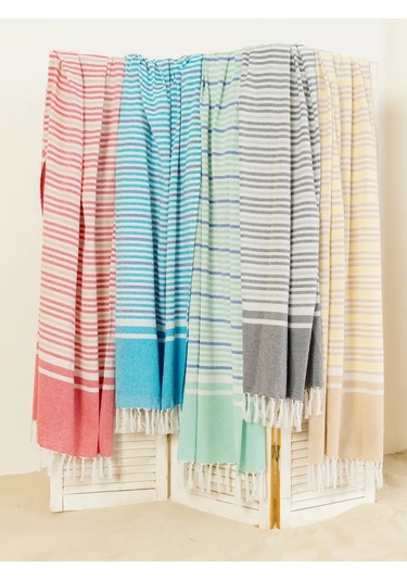 Gang Büyük Plaj Havlusu 90x180 Cm Pamuk Hint 391941653 Gri